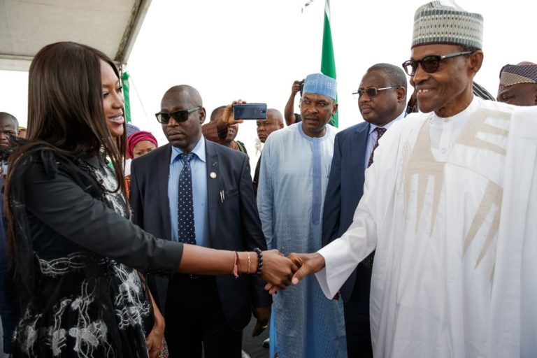 President Buhari and Naomi Campbell in Lagos 01