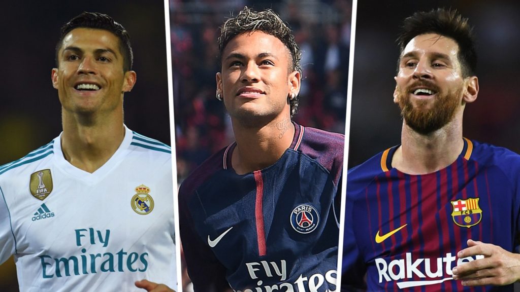 Ronaldo, Neymar and Messi