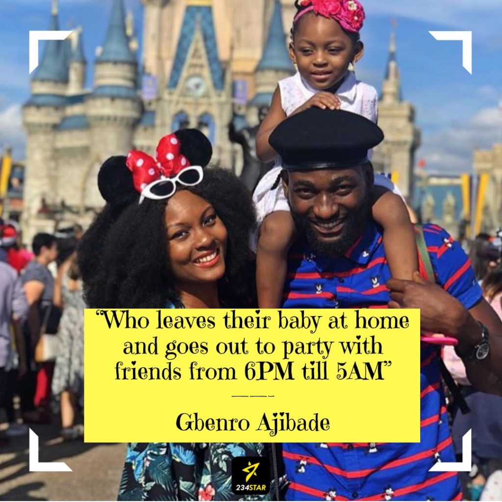 Gbenro Ajibade Calls Out his wife Osas Ighodaro for constantly Neglecting Their Child On Social Media