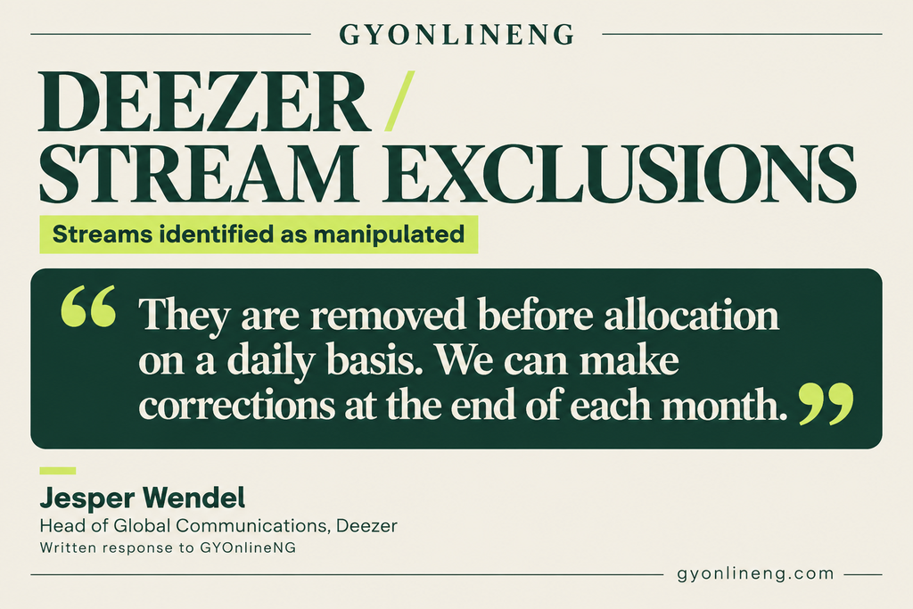 Deezer stream exclusions and corrections