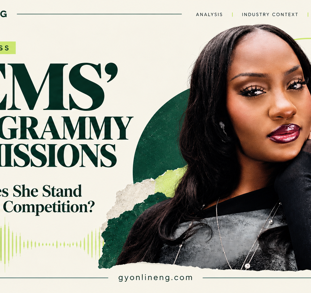 Tems 2027 Grammy submissions analysis featured graphic by GYONLINENG